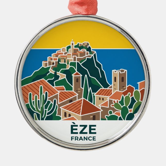 Èze Frankrike Julgransprydnad Metall (Framsidan)