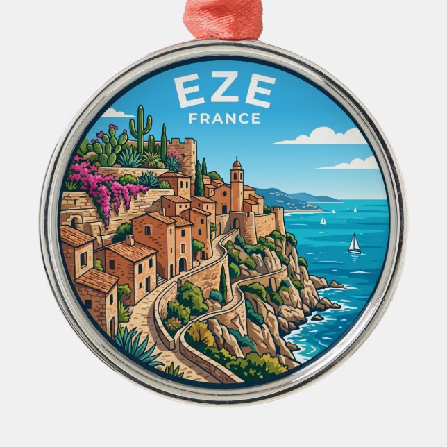 Èze Frankrike Julgransprydnad Metall (Framsidan)
