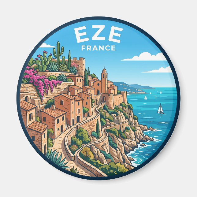 Èze Frankrike Magnet (Framsidan)
