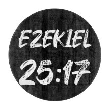 Ezekiel 25 17 Grunge Typografi Vers Etikett