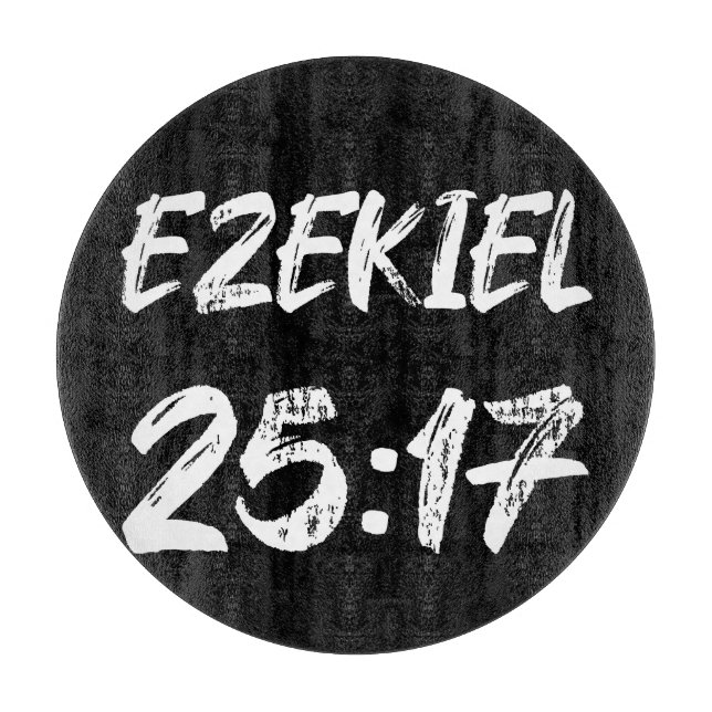 Ezekiel 25 17 Grunge Typografi Vers Etikett (Framsidan)