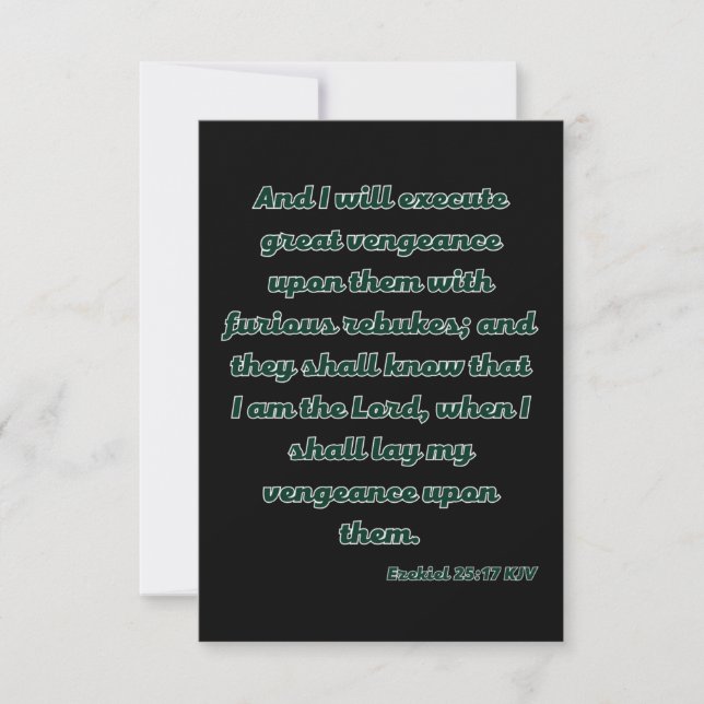 Ezekiel 25:17 KJV Bible Verse Greeting Card Kort (Framsida)