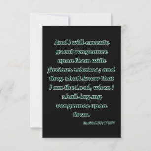 Ezekiel 25:17 KJV Bible Verse Greeting Card Kort