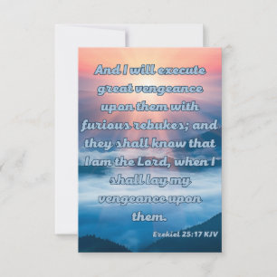 Ezekiel 25:17 KJV Bible Verse Pic Greeting Card Kort