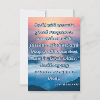 Ezekiel 25:17 KJV Bible Verse Pic Greeting Card Kort