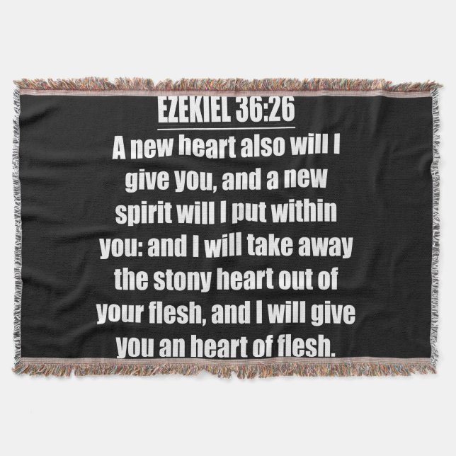 Ezekiel 36 26 Ren Skriftgrafik Filt (Framsidan)