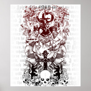 Ezekiel 37 armé av benkanfas poster