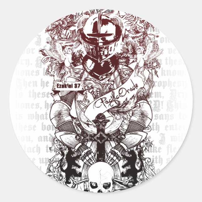 Ezekiel 37 runt klistermärke (Framsida)