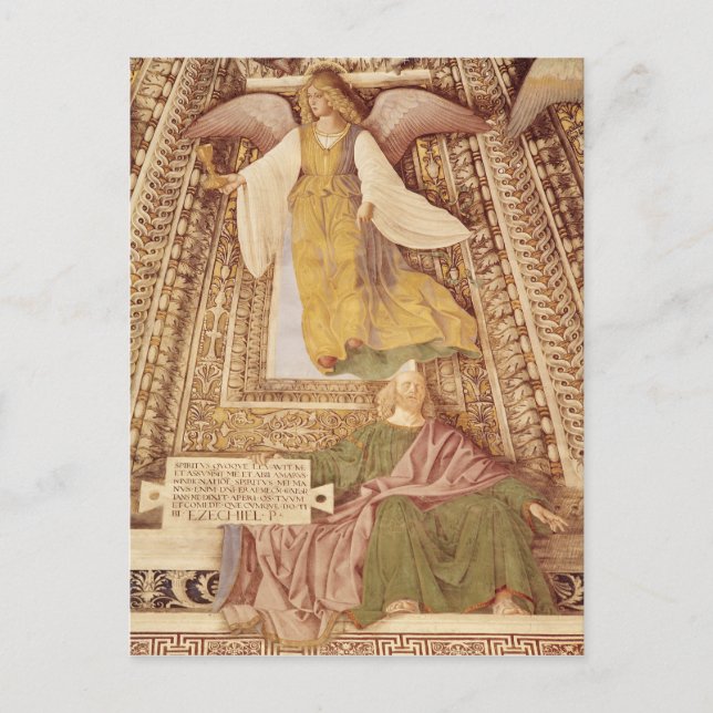 Ezekiel och Angel som håller i schalotten på Vykort (Framsida)