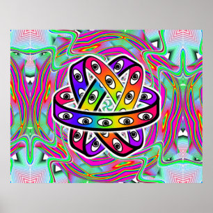 Ezekiels Wheel - Ögon och Rainbows Poster