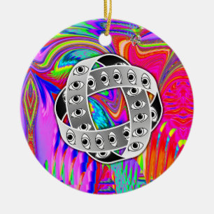Ezekiels Wheel Two Sided Julgransprydnad Keramik