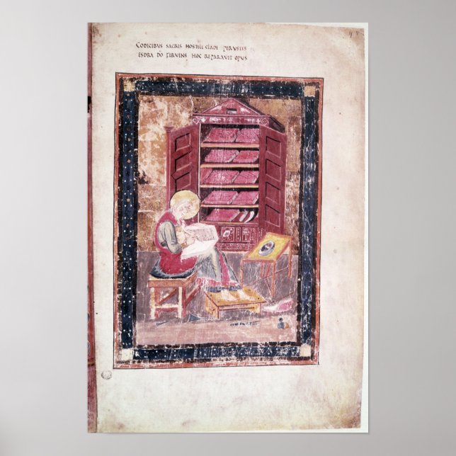 Ezra skriver om helig bokar poster (Framsidan)