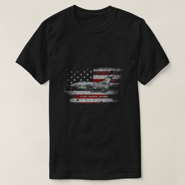 F100 Toppen Saber Jet Fighter Flygplan American Fl T Shirt (Design framsida)