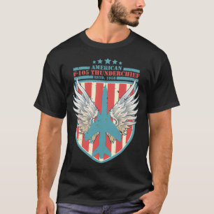F105 ThunderChief Bomber Distress US Flagga T Shirt
