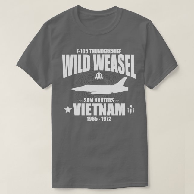 F105 ThunderChief Vild Weasel  T Shirt (Design framsida)