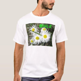 F10 Vitblommor tuftad Fleabane Tee Shirt