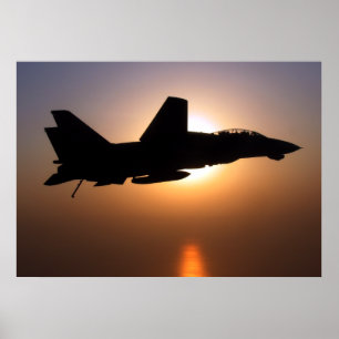 F14 på solnedgångpatrull poster