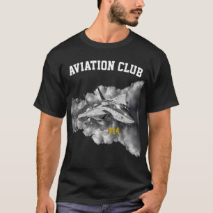 F14 Tomcat Aviation Klubb pilot svart T Shirt