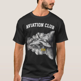 F14 Tomcat Aviation Klubb pilot svart T Shirt