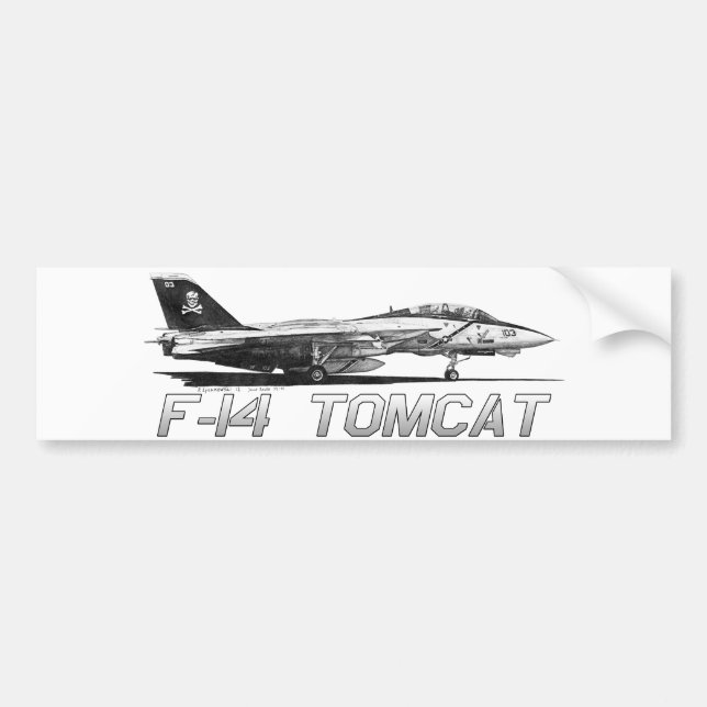 F14 Tomcat VF-103 Jolly Rogers - teckning Bildekal (Framsidan)