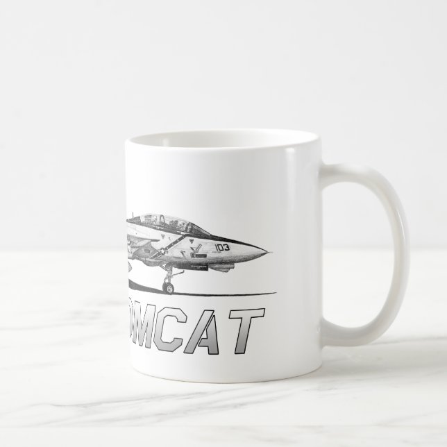 F14 Tomcat VF-103 Jolly Rogers - teckning Kaffemugg (Höger)