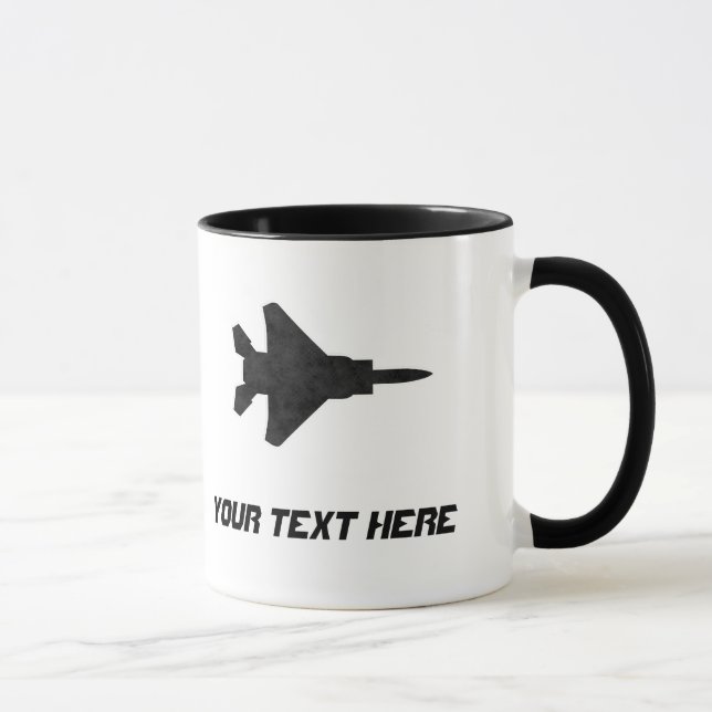 F15 Eagle Fighter Jet Silhouette AirForce Aircraft Mugg (Höger)