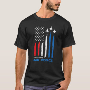 F15 Eagle Fighter Jet USA flagga-flygplan F 15 4th T Shirt