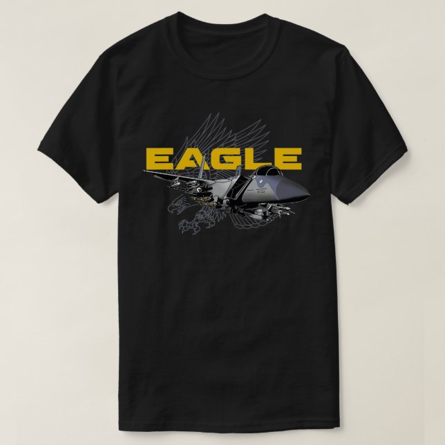 F15 Eagle-militärflygplan  T Shirt (Design framsida)