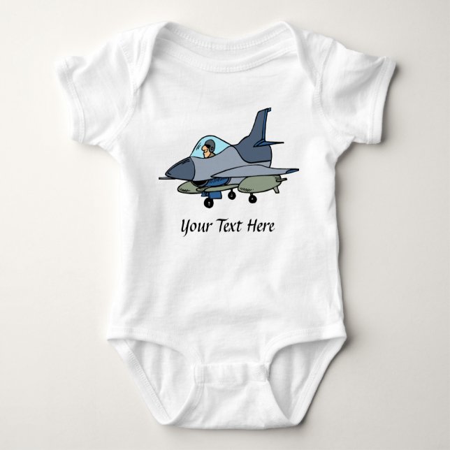 F16 Falcon- och pilotdesign för Tecknad T-shirt (Framsida)