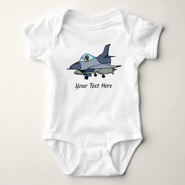 F16 Falcon- och pilotdesign för Tecknad Tröja (Framsida)