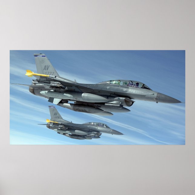 F16 Kampen mot Falcons Militär-Jet Poster (Framsidan)