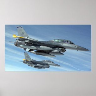 F16 Kampen mot Falcons militära Jet Poster