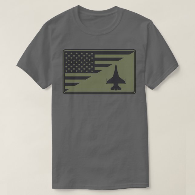 F16 Viper US-Flagga subducerad T Shirt (Design framsida)