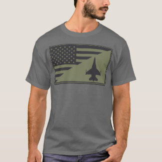 F16 Viper US-Flagga subducerad T Shirt