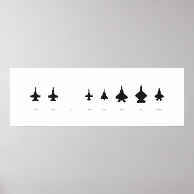 F17-35 Fighter Sihlouettes Poster (Framsidan)
