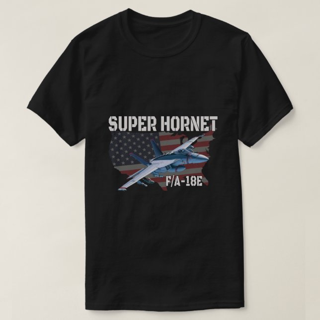 F18 FA18E Toppen Hornet Jet militärflygplats T Shirt (Design framsida)