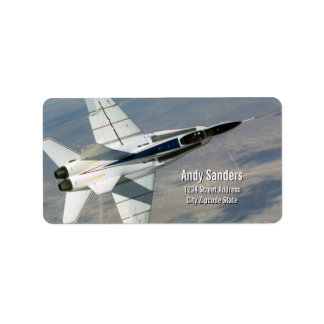 F18 Hornet Jet Fighter Personal Address Label Adressetikett