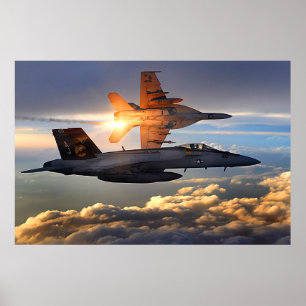 F18:s vidhäftande ärmar poster
