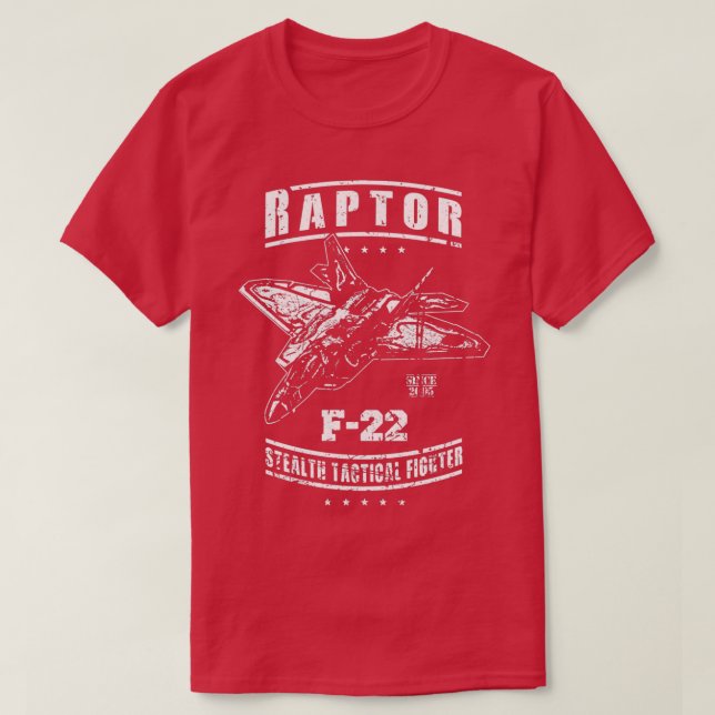 F22 Raptor USAF Stealth Tactical Fighter Jet  T Shirt (Design framsida)