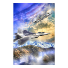 F22-RAPTORER ÖVER AMERIKA FOTOTRYCK