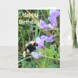 F2 Biet på lila vilda blommor Kort