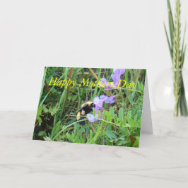 F2 Biet på lila vilda blommor Kort