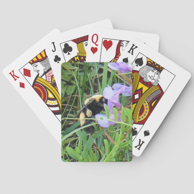 F2 Vild bin på lila vilda blommor Casinokort (Baksidan)