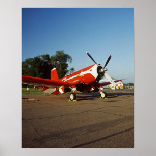 F2G-1D Super Corsair flygplan på en flyguppvisning Poster