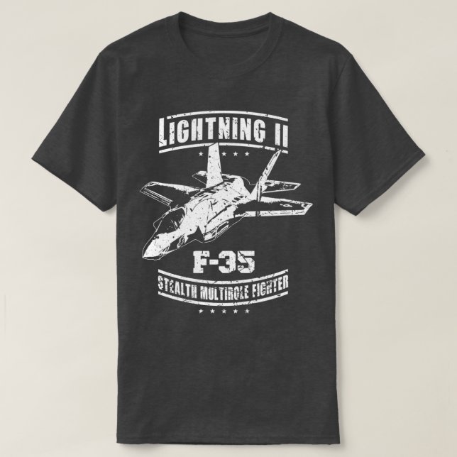 F35 Blixt II USAF Stealth Multirole Fighter Je T Shirt (Design framsida)
