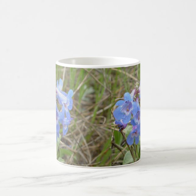 F3 Blå Vilda Blommor Slank Blå Skäggtunga Kaffemugg (Center)