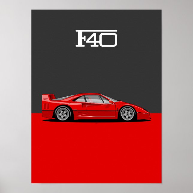 F40 Classic holy trinity car Poster (Framsidan)