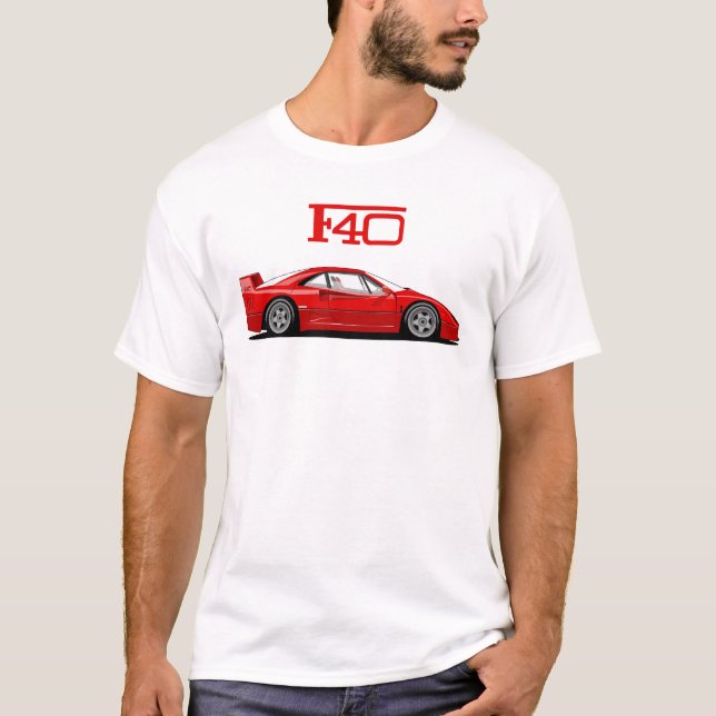 F40 Classic holy trinity car T Shirt (Framsida)