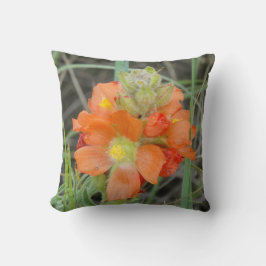 F40 Orange vilda blommor scharlakansröd mallow Kudde