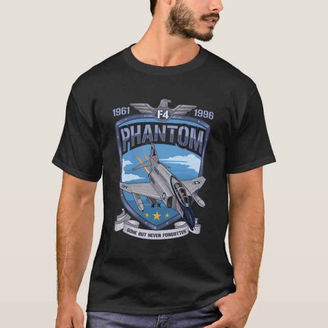 F4 Phantom II i Jet Fighter Military Aviation T Shirt (Framsida)